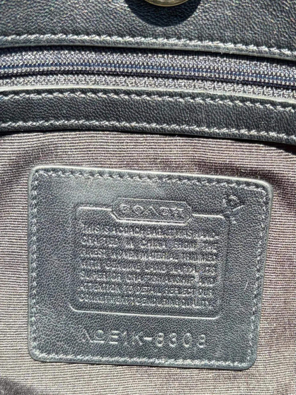 Vintage COACH Wool Hobo Small Charcoal Grey Black Leather 8308 EUC_9